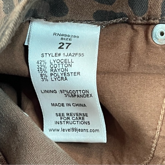 Level 99 Size 27 Spiced Leopard High Rise Button Fly Skinny Ankle jeans - Picture 9 of 9